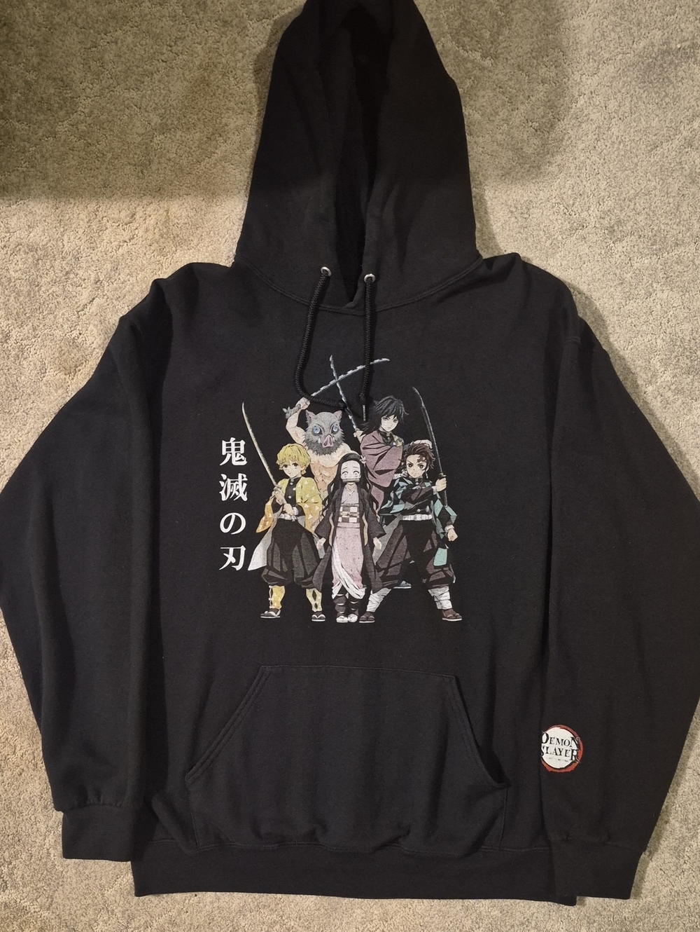 Zumiez Black Anime Character Group Graphic Hoodie